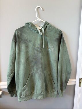 Full Tilt Olive Green Pullover Hoodie with Sun Embroidery